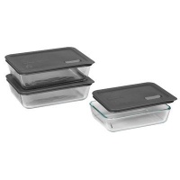 No Leak Lids Six Piece Value Pack Storage Dishes with Plastic Covers