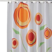 Interdesign Marigold Shower Curtain, Red/Orange, 72 Inches X 72 Inches