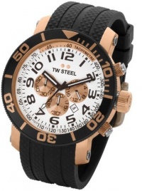 TW Steel Men's TW76 Grandeur Diver Black Rubber White Chronograph Dial Watch