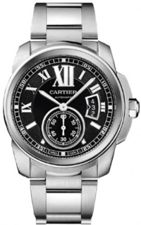 Cartier Men's W7100016 Calibre De Cartier Black Dial Watch