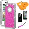 Pandamimi Deluxe Hot Pink Chrome Bling Crystal Rhinestone Hard Case Skin Cover for Apple iPhone 4 4S 4G With Front and Back Screen protector and Pink Stylus