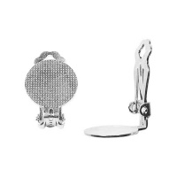 Silver Plated Clip On Earring Findings W/ 15mm Pad For Gluing (3 Pairs)