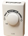 Lux Products LV1 Line Voltage Single Pole Heat Thermostat, Sterling White