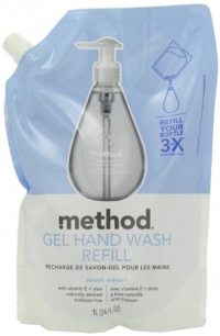 Method Gel Hand Wash Refill Pouch Sweet Water, 34-ounce Pouch (Pack of 6)