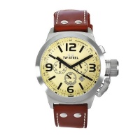 TW Steel Men's TW5 Canteen Brown Leather Cream Dial Watch