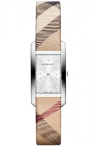 Burberry Silver Dial Nova Check Fabric Ladies Watch BU9508