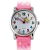 Geekbuying Children 3D Princess Crown Design Style Wrist Watch with Stainless Steel Case Rubber Strap - Rose