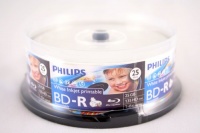 Philips BD-R 6X 25GB White Inkjet Printable 25PK in Spindle