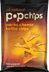 Popchips Tortilla Chips, Nacho Cheese, 3.5-Ounce (Pack of 12)