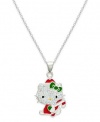 Hello Kitty Necklace, Sterling Silver Holiday Crystal Pendant