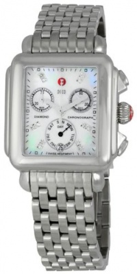 Michele Woman's MWW06P000014 Deco Day Diamond Dial Stainless Steel Bracelet Watch