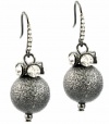 Charter Club Earrings, Hematite-Tone Sand Blasted Bead with Rhinestone Rondelles Dangle Earrings