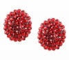 Charter Club Earrings, Hematite-Tone Red Pave Crystal Oval Clip-On Stud Earrings