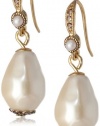 Carolee Pearl Tone Drop Earrings