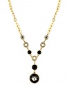 Jones New York Necklace, 16 Gold-Tone Jet Glass Y-Necklace