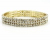 Charter Club Bracelet, Gold-Tone 3 Row Rhinestone Stretch Bracelet