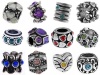 [12] Birthstone Pandora Style Bracelet Charms European Antique Silver Crystal Rhinestone Spacer Beads, Bulk Lot of Twelve Spacers for Bracelets and Necklaces, Bonus Charm, Gift Bag, an Authentic Timeline Treasures Original Manufactured By the Knight's Tre