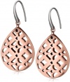 Fossil Signature Teardrop Rose Gold Earrings