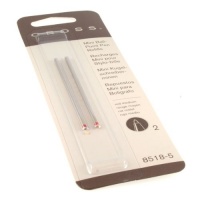 Cross Mini Ballpoint Pen Refill, Medium Red, Fits Tech 3, Autocross, Compact, Leather Accessory Pens 2 per card (8518-5)