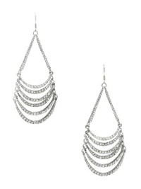 G by GUESS Women's Silver-Tone Rhinestone Chandelier Earrings, SILVER