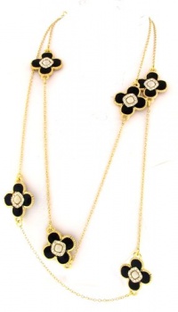 Designer Inspired Pearl Embellished Medium Cross Necklace