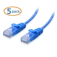 Cable Matters 5-Pack, Cat6 Snagless Ethernet Patch Cable in Blue 3 Feet - Ultra Slim Series