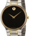 Movado Men's 0606388 Serio Two-Tone Stainless-Steel Black Round Dial Watch