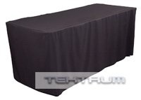 TEKTRUM 4' FT LONG FITTED TABLE DJ JACKET COVER FOR TRADE SHOW - BLACK COLOR