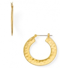 Lauren Ralph Lauren Earrings, Gold-Tone Hammered Click It Hoop Earrings