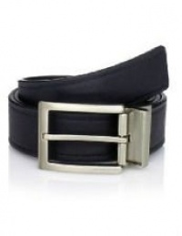 Michael Kors Mens Reversible Belt Black/brown Silver Buckle Size 34